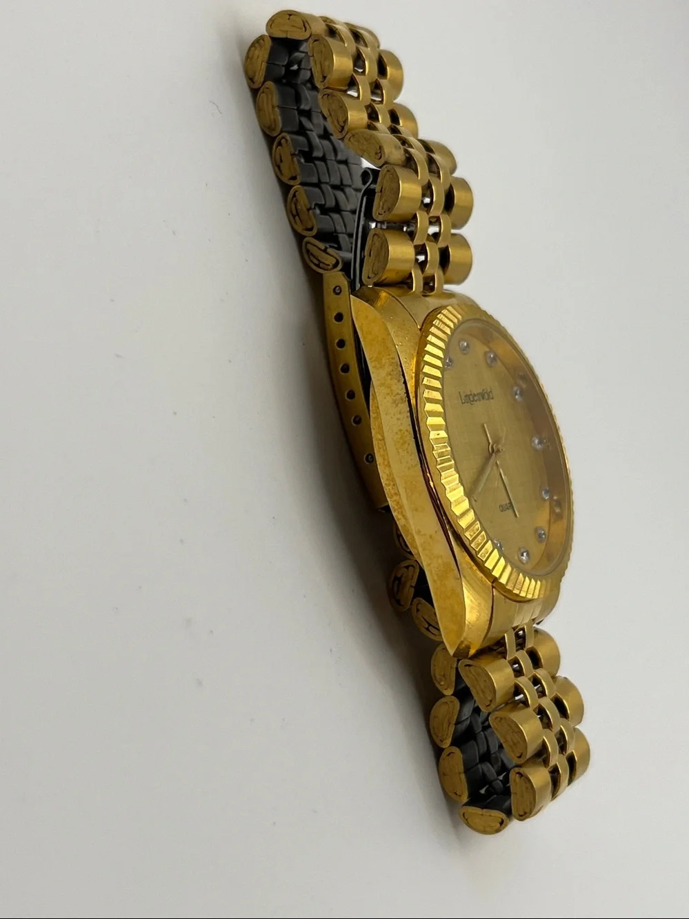 Lindenwold Gold Stainless Bracelet Quartz Watch with Crystal Markers